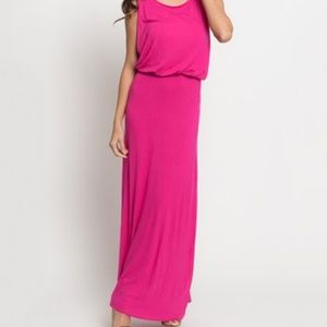 Fushia Blousen Maxi Dress